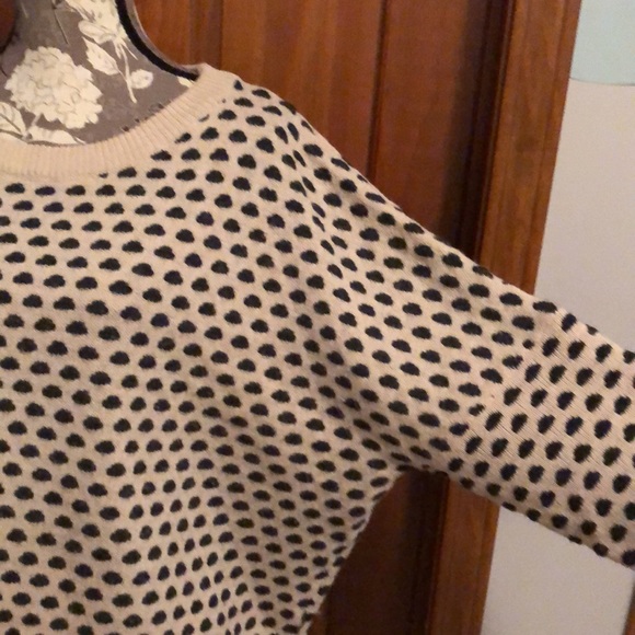Freeway wool blend boxy sweater in tan with black dots L XL 1X - Picture 10 of 11